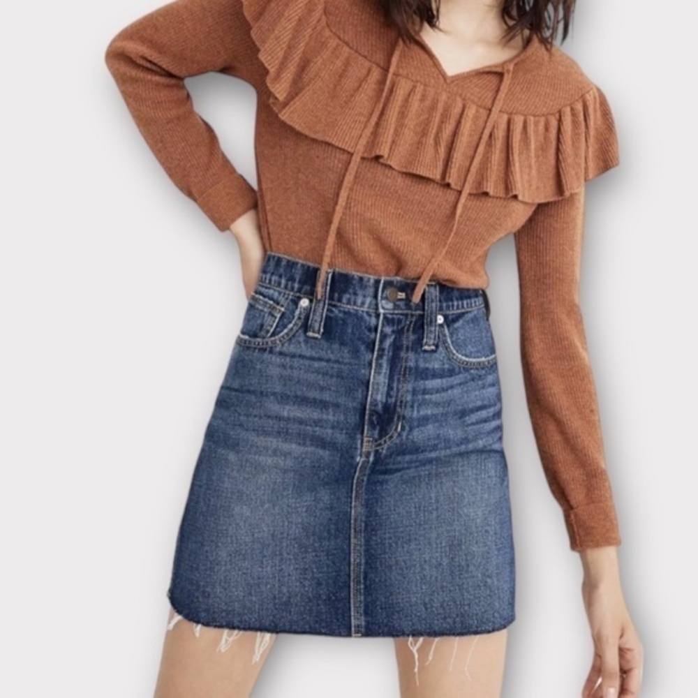 Madewell Rigid Denim Straight Mini Skirt: Reworked Edition - Picture 1 of 11